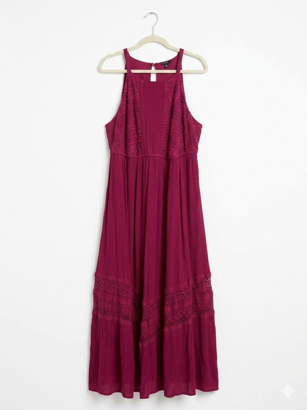 Torrid Berry Crochet Trim High Neck Sleeveless Maxi Dress Whimsygoth Size 2X